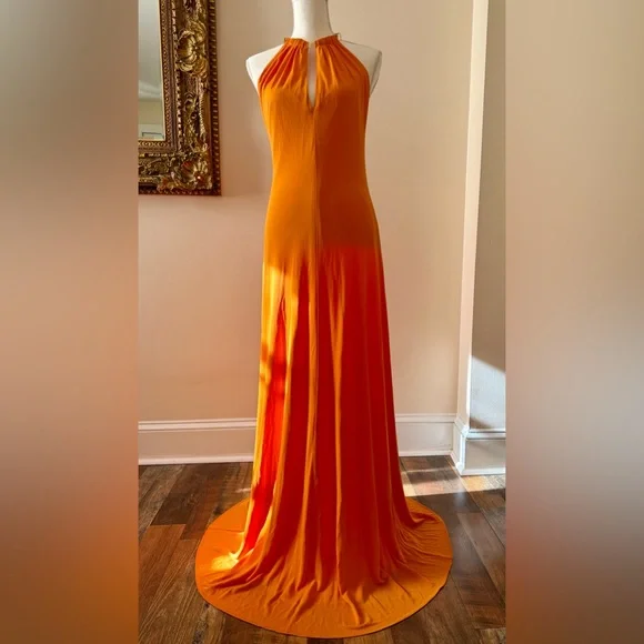 Halston Heritage Orange Maxi Dress - Picture 4 of 10